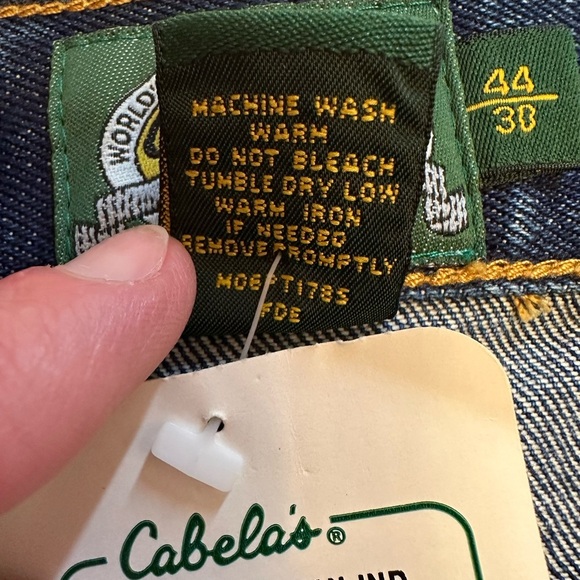 NWT Cabela’s Jeans Mens 44x30 Indigo Dark Stone Hiking Faced Upland Jeans - Picture 5 of 11